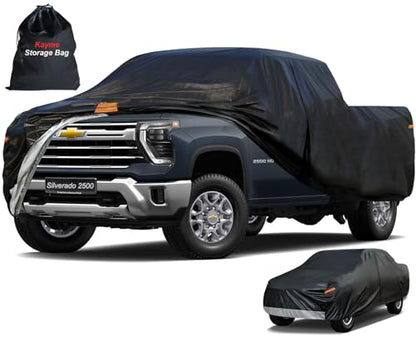 Heavy Duty Truck Cover for Chevrolet Silverado 2500HD (5-Silverado 2500(2007-2019)Extended/DoubleCab SB / PE-Black)