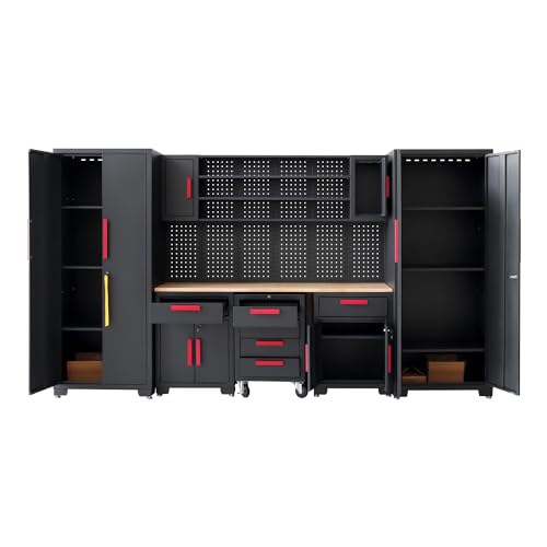Garage Cabinet Storage System (Black-9pcs)
