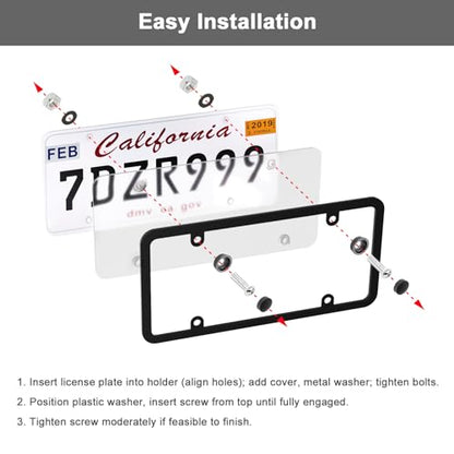 Transparent License Plate Cover and Frames (grey-clear)