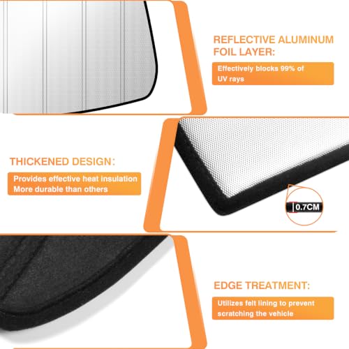 Windshield Sun Shade Compatible for Toyota Tacoma 2016 (FOR | Thickened Toyota Tacoma 2016-2023)