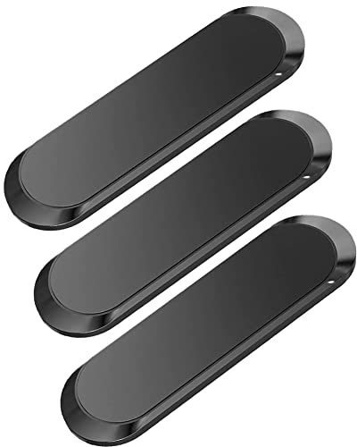 Flat Magnetic Phone Mounts 3 Pack. Black Cell Phone Holder for Car Dashboard (BLACK / 3 PACK)