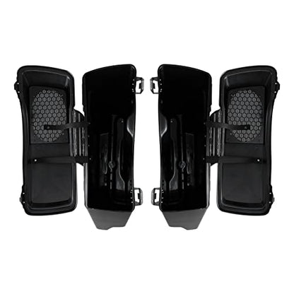 Motorcycle Saddlebags 5" Stretched Extended Hard Saddle BagsW (5" Extended / Stretched W/ Black Latches)