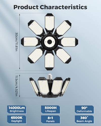 Garage Lights w (8+1 Panels - 4 Pack)