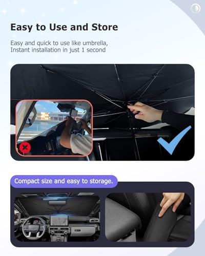 2025 4Runner Car Windshield Sun Shade Windshield Sunshade Umbrella [Star Fabric] Protect Car from Sun Rays&Heat Damage Keeps Vehicle Cool (2025 4Runner)