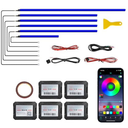Acrylic Interior Car LED Strip Light with APP (RGB color 6 in 1)