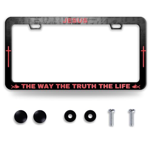 Jesus The Way The Truth The Life Christian License Plate Frame for US Cars (Jesus Christian)