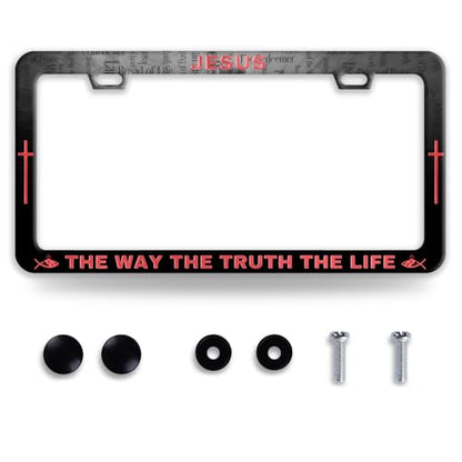 Jesus The Way The Truth The Life Christian License Plate Frame for US Cars (Jesus Christian)