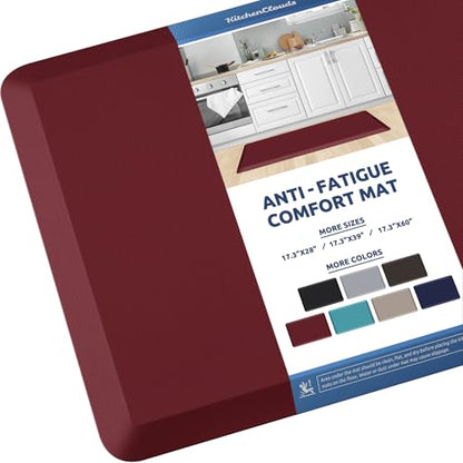 Kitchen Mat Cushioned Anti Fatigue Rug Standing and Comfort Floor Mats (Red / 39"L x 17.3"W x 0.5"Th)