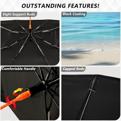 Car Front Windshield Sunshade (Beach, Palm Trees)