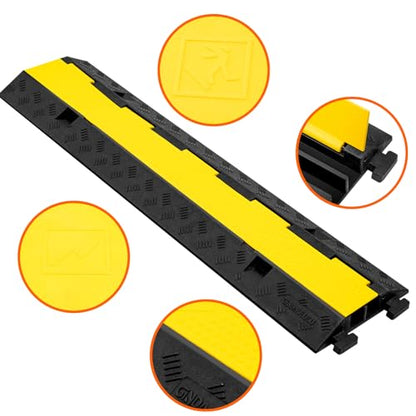 3 Pack 2 Channel Cable Protector Ramp Traffic Wire and Hose Ramp Cord Cover Heavy Duty Channels 18 (2 Channel 3 Pack)