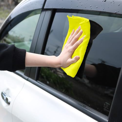 Microfiber Cleaning Cloths (Pack of 12 - 12x12 Inches / Yellow)