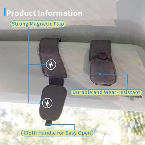 2 Packs Magnetic Sunglass Holder for Car Visor (Purple / 2pcs)