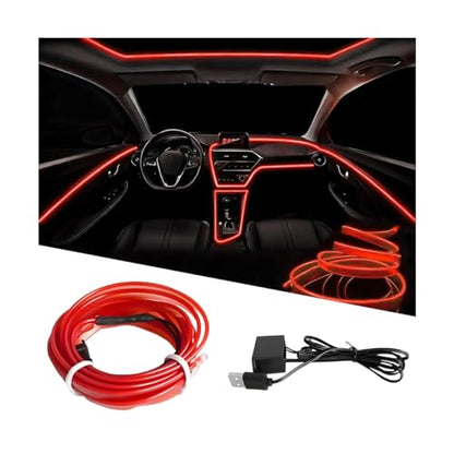 EL Wire Car LED Strip Lights (Red / 16.5FT)