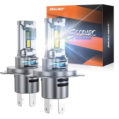 H4/9003/HB2 Bulb, 70,000LM Super Brighter,6500K Cool White H4/9003/HB2 Bulbs or Fog,3 Min Plug and Play Lights Combo, Pack of 2 (H4)