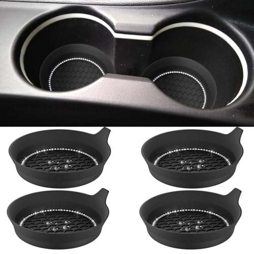 4 PCS Car Cup Coasters (Black*4PCS / With Diamonds)