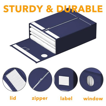 9 Pack Bed Sheet Organizers and Storage (9 pack / Navy Blue)