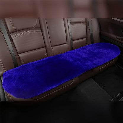 Blue Genuine Sheepskin Car Rear Seat Cover for Fuzzy Back Cushion (Blue)