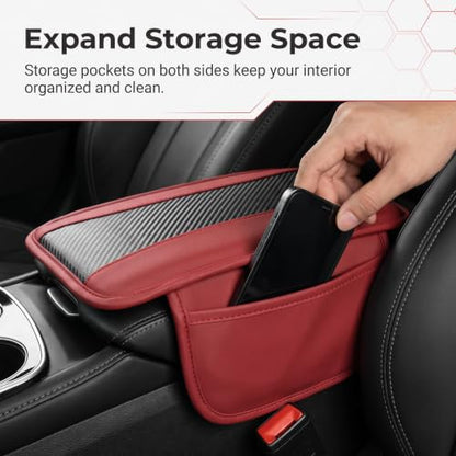 Car Center Console Organizer Cover (Red)