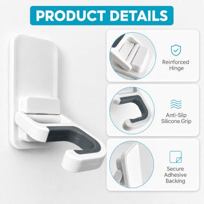 3 Pack Broom Hanger Wall Mount (White)