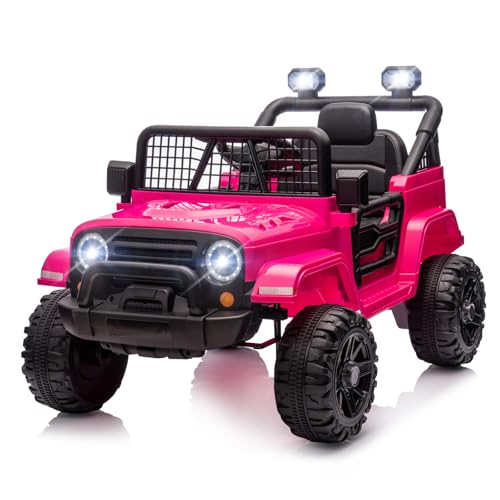 12V Kids Ride on Truck with Remote Control (Hot Pink)
