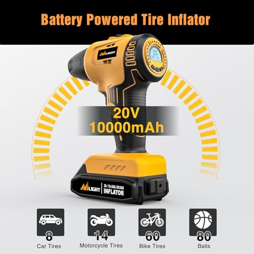 Cordless Tire Inflator 150PSI 20V (Ac/DC Handheld Tire Inflator)