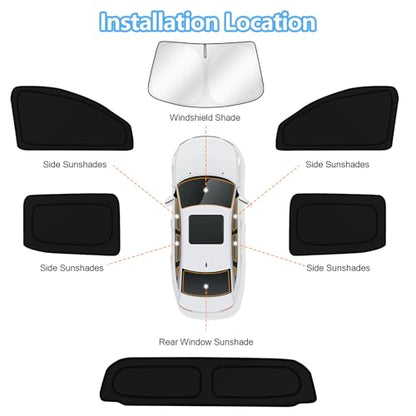 Car Window Shades for Chevrolet Silverado EV 2024 2025 2026 Windshield Sun Shade Side Window Cover UV Block Privacy Protection Accessories for Camping Blackout Rear Back Full Set 6PCS (FOR | Silverado EV 2024-2026 (6pcs))