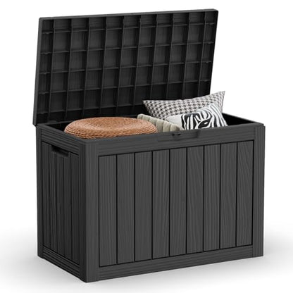 45 Gallon Lockable Resin Deck Box (Black / 45 gallons)