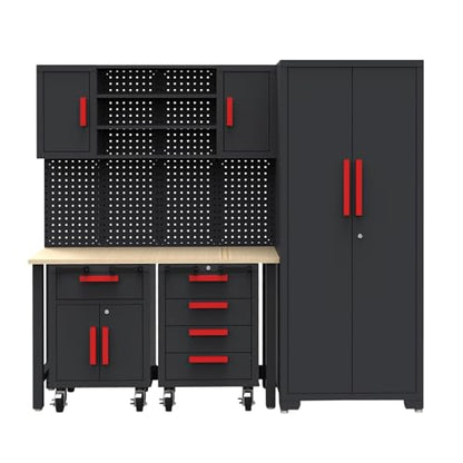 6 Pcs Garage Storage Cabinet System (Black-6pcs)