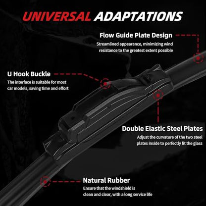 Windshield Wiper Blades Replacement for Mazda CX (26"+16"+14"(U/J Hook))