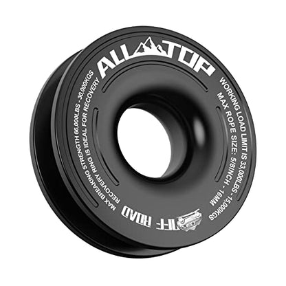 Recovery Ring 66000 LBS Winch Snatch Towing Ring (Black Recovery Ring)