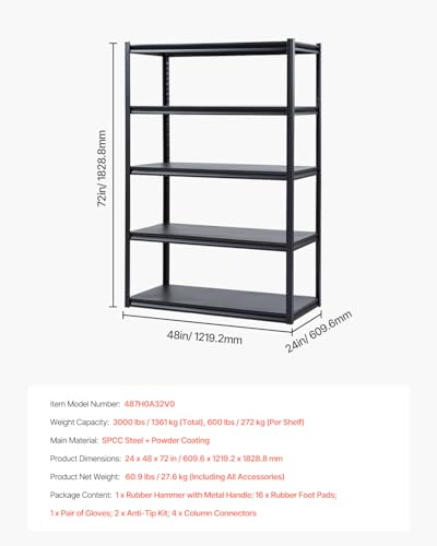 Storage Shelves (24" D x 48" W x 72" H)