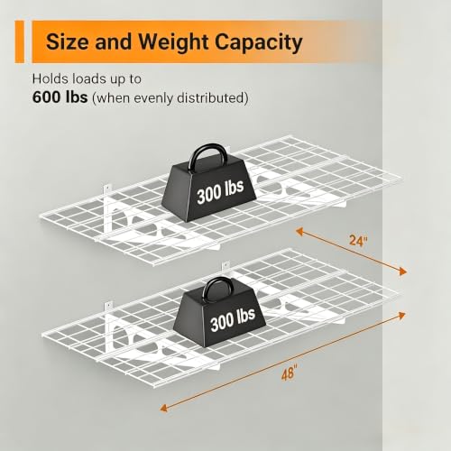 Garage Shelving (White / 2 pack-2x4 ft)