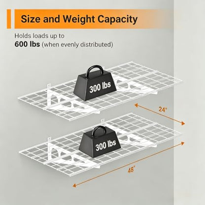 Garage Shelving (White / 2 pack-2x4 ft)