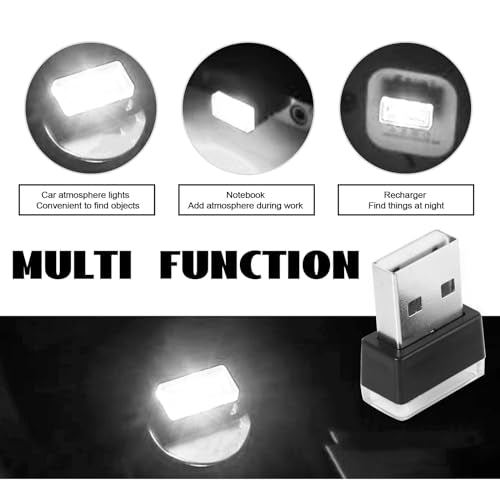 4PCS USB LED Car Interior Atmosphere Lamp (white)