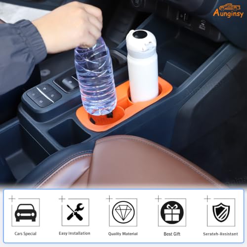 Center Console Cup Holder Protector Compatible with Ford Maverick 2022 (Orange)