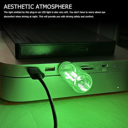 Car Plug in USB Lights (Green)