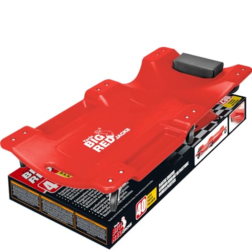 TRP6240 Torin Blow Molded Plastic Rolling Garage (Red Rolling Creeper)