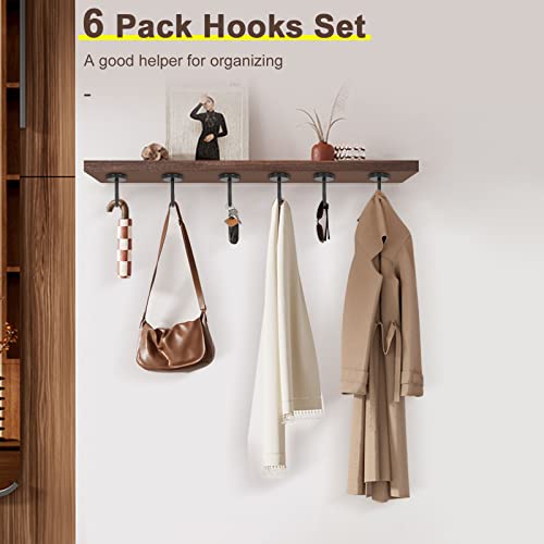 Coat Hooks Wall Mount Hooks for Hanging Hat Hurse Robe (Matte Black / 2 Inch (Ceiling))