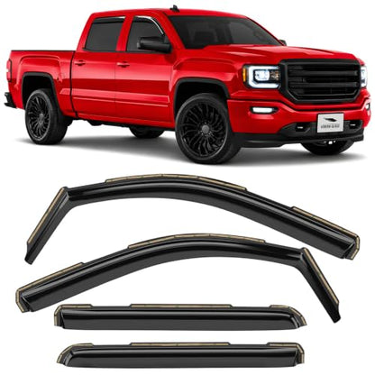 in Channel Extra Durable Rain Guards for GMC Sierra 1500 2014 (For Sierra 14-18 1500/2500/3500)