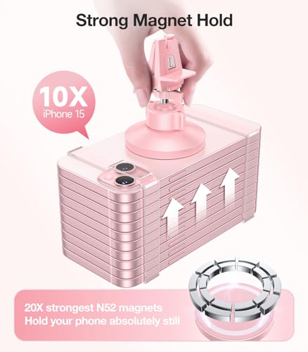 for MagSafe Car Mount [Strongest Magnet Power] Car Phone Holder (Pink)