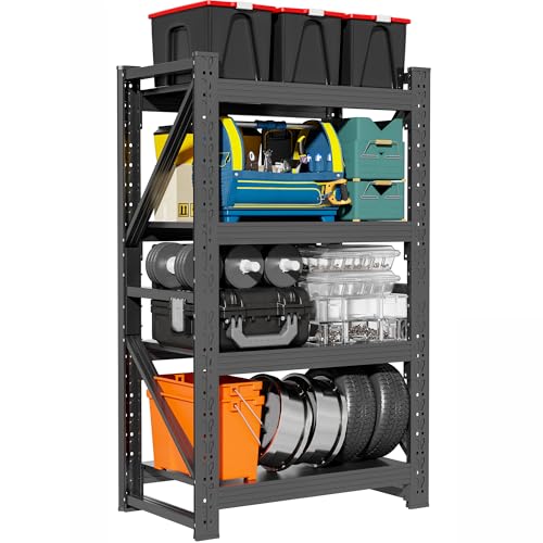 4 Tier Storage Shelves (Black / 48"W*24"D*79"H)