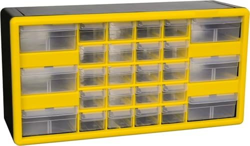 26 Drawer Plastic Storage Cabinet (Yellow / 26 Drawer / 1 Pack)