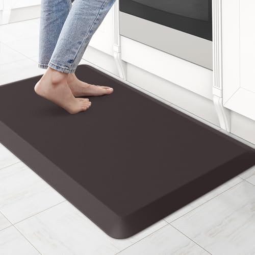 Kitchen Mat Cushioned Anti Fatigue Kitchen Rug Non Slip Standing Mat Comfort Floor Mats for Sink Office (Chocolate / 28"L x 17.3"W x 0.8"Th)