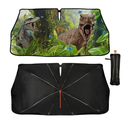 Funny Animal Car Windshield Sun Shade Umbrella (dinosaur-1)