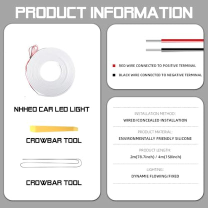 Upgrade Dynamic Flowing Car LED Trunk Light Strip (White / Dynamic Flowing-158 In.)