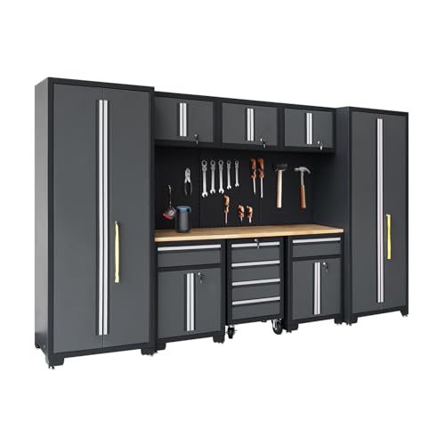 Garage Storage Cabinet System 9 (Black and Grey)