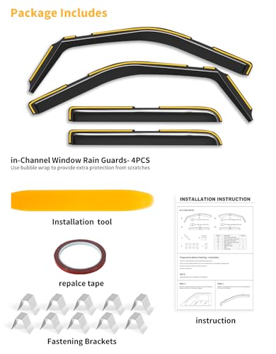 Window Visors Rain Guards for Ford F150 SuperCrew 2021 (Fit for 2021-2026 Ford F150 SuperCrew)