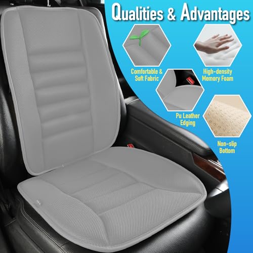 Car Seat Cushion with Back Support Pillow (Gray)
