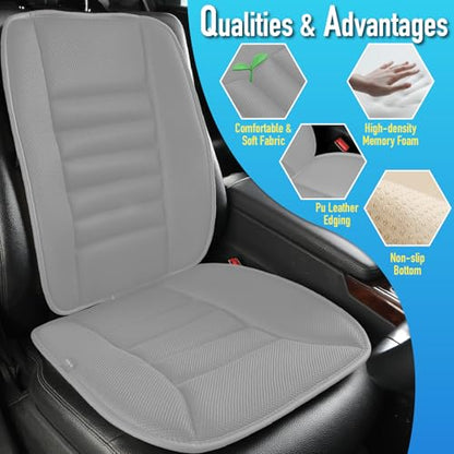 Car Seat Cushion with Back Support Pillow (Gray)