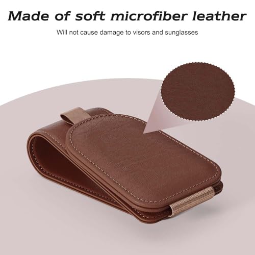 Magnetic Sunglass Holder for Car Visor (Brown)